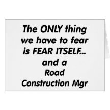 mgr de la construcción de carreteras del miedo tarjeton