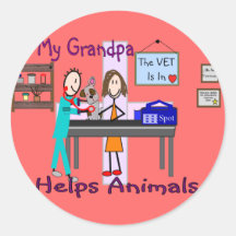 Mi abuelo ayuda a animales etiquetas  