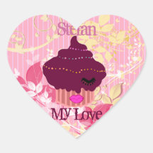 Mi amor pegatina de corazón personalizadas