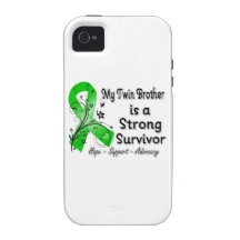 Mi Brother gemelo es una cinta fuerte del verde de Case-Mate iPhone 4 Fundas