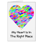 Mi corazón está en la tarjeta derecha del amor del