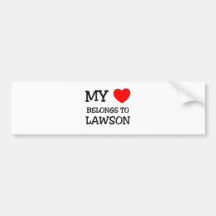 Mi corazón pertenece a Lawson Etiqueta De Parachoque