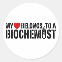 Mi corazón pertenece a un bioquímico etiquetas redondas