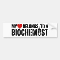 Mi corazón pertenece a un bioquímico pegatinas de parachoque