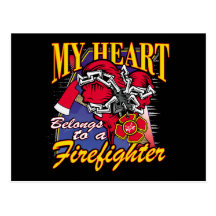 Mi corazón pertenece a un bombero postales