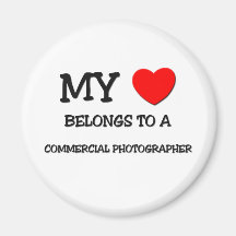 Mi corazón pertenece a un FOTÓGRAFO COMERCIAL Imán Para Frigorífico