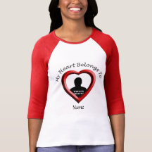 Mi corazón pertenece al raglán de las señoras del  camisetas