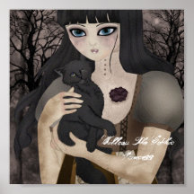 Mi felino negro tuerto posters