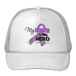 Mi hija es mi héroe - cinta púrpura gorro de camionero