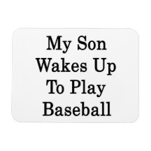 Mi hijo despierta para jugar a béisbol imanes rectangulares