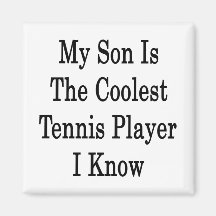 Mi hijo es el jugador de tenis más fresco que cono imán