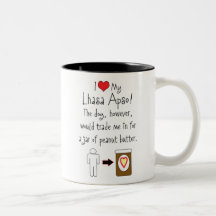 Mi Lasa Apso ama la mantequilla de cacahuete Tazas