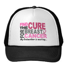 Mi madrina está esperando al cáncer de pecho gorros bordados
