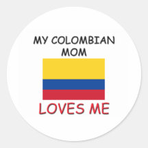 Mi mamá colombiana me ama etiqueta redonda