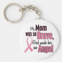 Mi mamá es un cáncer de pecho del ángel llavero personalizado