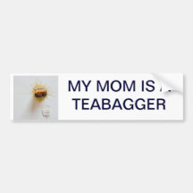 mi mamá es un teabagger pegatina de parachoque