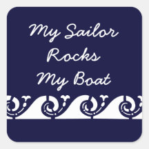 Mi marinero oscila mi barco pegatina cuadradas personalizadas