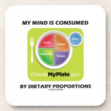 Mi mente es consumida por proporciones dietéticas posavaso