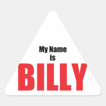 Mi nombre es Billy Pegatina Triangulo