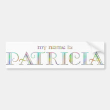Mi nombre es Patricia Etiqueta De Parachoque