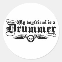 Mi novio es batería etiqueta redonda