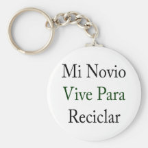 MI Novio Vive Para Reciclar Llavero Personalizado