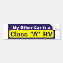 Mi otro coche es una clase "A" rv Pegatina De Parachoque