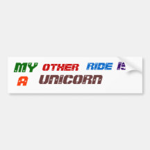 MI, OTRO, PASEO, ES, A, UNICORNIO ETIQUETA DE PARACHOQUE