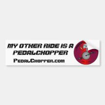 Mi otro paseo es un logotipo del rojo de PedalChop Pegatina De Parachoque