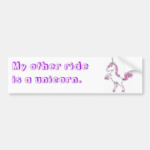 "Mi otro paseo es un unicornio. " Etiqueta De Parachoque