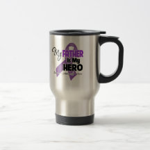 Mi padre es mi héroe - cinta púrpura taza