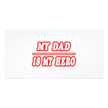 Mi papá es mi héroe tarjetas fotograficas personalizadas