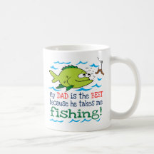 Mi papá me toma la pesca tazas