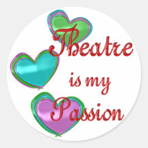 Mi pasión del teatro pegatina redonda