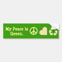 Mi paz es verde pegatina de parachoque