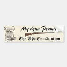 Mi permiso del arma la constitución de Estados Uni Etiqueta De Parachoque