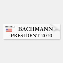 MICAELA, BACHMANN, PRESIDENTE 2010 PEGATINA DE PARACHOQUE