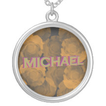 Michael en el oro 3D sobre croma del melocotón sub Joyerias Personalizadas