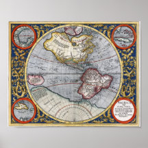 Michael Mercator América la India sive Nova 1606 Poster