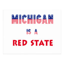 Michigan es un estado rojo tarjeta postal