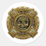 Mictlantecuhtli - dios azteca de la muerte etiqueta
