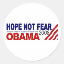 Miedo Obama 08 de la esperanza no Etiquetas Redondas