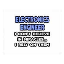 Milagros e ingenieros electrónicos tarjeta postal