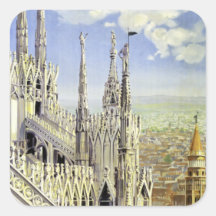 Milano Calcomanía Cuadradas Personalizadas