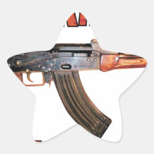 MILITARES RUSOS RAROS DEL ARMA DEL KALASHNIKOV DEL CALCOMANÍA FORMA DE ESTRELLAE