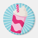 Milkshake de la fresa iman para frigorífico