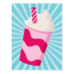 Milkshake de la fresa postales