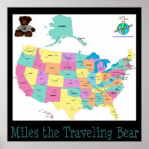 Millas el seguimiento del oso que viaja impresiones
