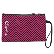Mini bolso de embrague rosado y negro de Chevron bolsos clutch