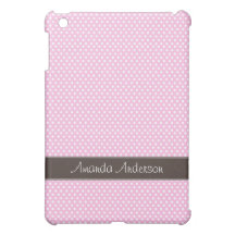 Mini caja personalizada del iPad rosado del lunar